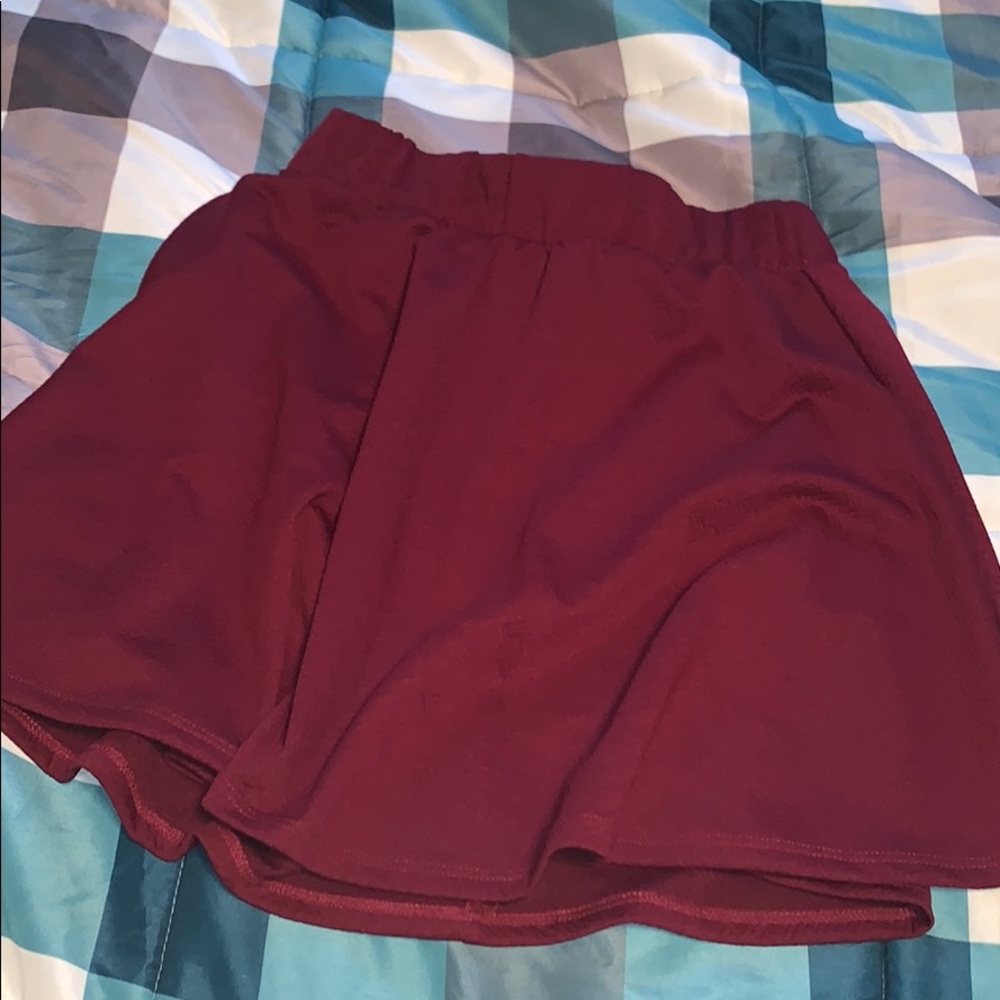 Dark red skater skirt
